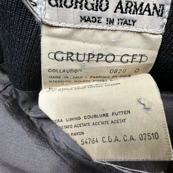 Giorgio Armani Vintage Collaudo Wool Blend Wrap Around Skirt Black Size 10 EUC - Picture 5 of 10